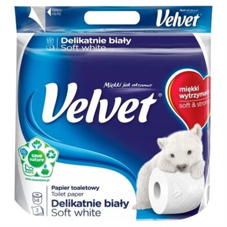 Velvet Papier toaletowy Delikatnie Biały Soft White 4 szt.  