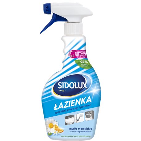 Sidolux spray do czyszczenia łazienki Mydło Marsylskie & Świeża Pomarańcza 500ml