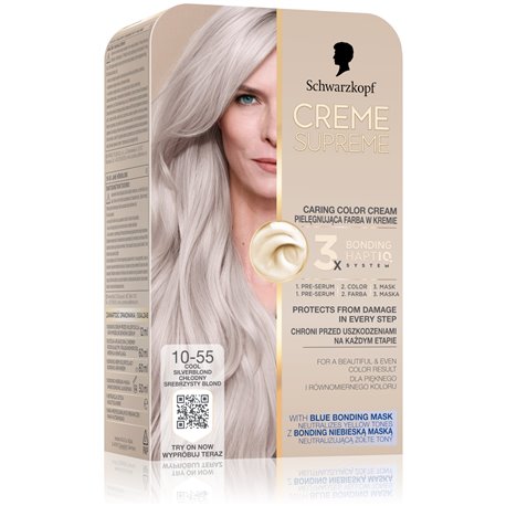 Schwarzkopf Creme Supreme pielęgnująca farba w kremie 10-55 chłodny srebrzysty blond