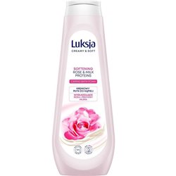 Luksja Creamy & Soft Kremowy płyn do kąpieli Wygładzające Róża i Proteiny Mleka 900 ml