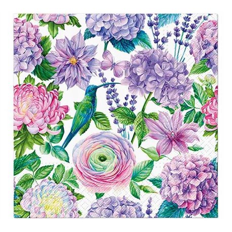 Paw serwetki papierowe z motywem kwiatów w pastelowych, wiosennych kolorach 20 sztuk 33x33 cm