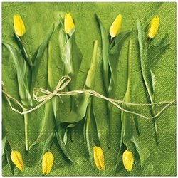 Paw serwetki papierowe z motywem świeżych żółtych tulipanów 20 sztuk 33x33 cm