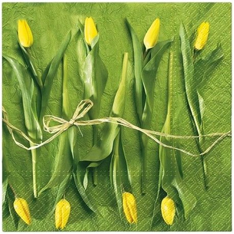 Paw serwetki papierowe z motywem świeżych żółtych tulipanów 20 sztuk 33x33 cm Paw serwetki papierowe z motywem świeżych żółtych tulipanów 20 sztuk 33x33 cm