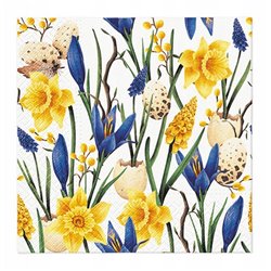 Paw serwetki papierowe, wielkanocne żonkile i szafirki 20 sztuk, 33x33 cm