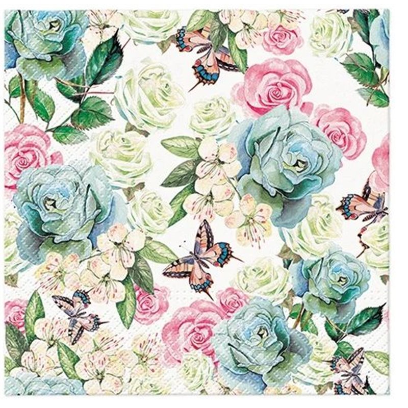 Paw serwetki pastelowy ogród z motywem kwiatowym 20 sztuk 33x33 cm