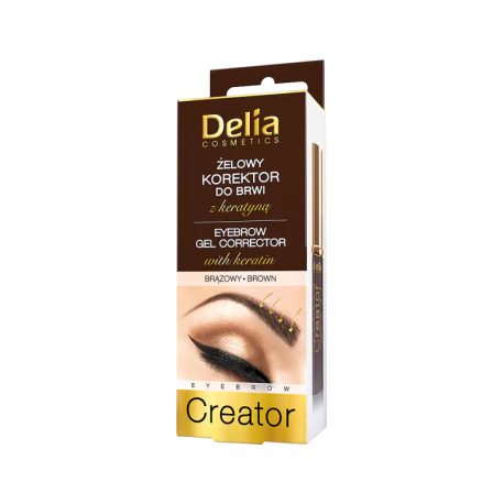 Delia Cosmetics Eyebrow Creator Żelowy korektor do brwi z keratyną brązowy 7 ml