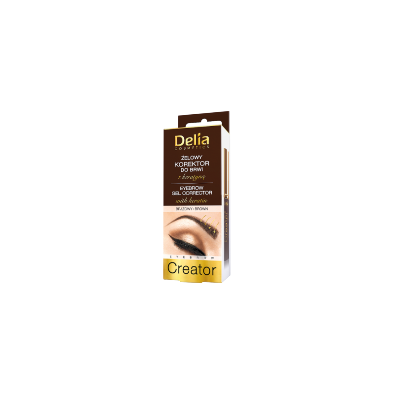 Delia Cosmetics Eyebrow Creator Żelowy korektor do brwi z keratyną brązowy 7 ml