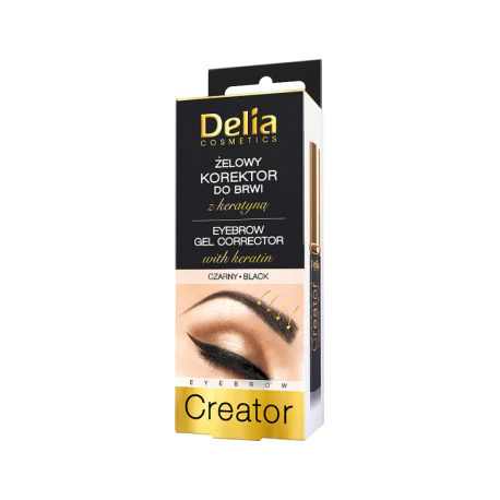Delia Cosmetics Eyebrow Creator Żelowy korektor do brwi z keratyną czarny 7 ml