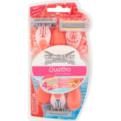 Wilkinson Sword Quattro for Women Sparkle Jednorazowe maszynki do golenia 3 sztuki