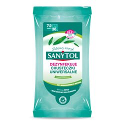 Sanytol uniwersalne chusteczki dezynfekujące o zapachu eukaliptusa 36 sztuk