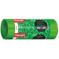 Paclan worki segregacja szkło zielone 60l 20szt
