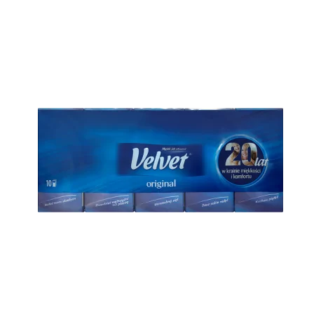 Velvet Original Chusteczki higieniczne 3-warstwowe 10 paczek po 9 sztuk