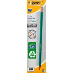 BiC Evolution Ecolutions Bezdrzewny ołówek grafitowy z gumką HB 12 sztuk width=