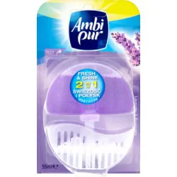 Ambi Pur 2 w 1 Świeżość i Połysk Lavender and Rosemary Odświeżacz w płynie do toalet 55 ml