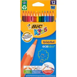 Bic Kids Evolution Kredki bezdrzewne z żywicy syntetycznej 12 kolorów