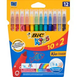 Bic Kids Kid Couleur Kolorowe flamastry zmywalne 12 kolorów