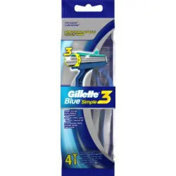 Gillette Blue Simple3 Jednorazowe maszynki do golenia, 4 sztuki