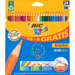 Bic Kids Evolution Kredki bezdrzewne z żywicy syntetycznej 24 kolory