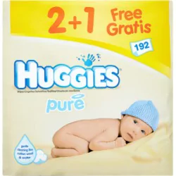 Huggies Pure Chusteczki nawilżane 3 x 64 sztuki