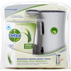 Dettol Aloe Vera Bezdotykowy aplikator mydła w płynie z antybakteryjnym mydłem 250 ml
