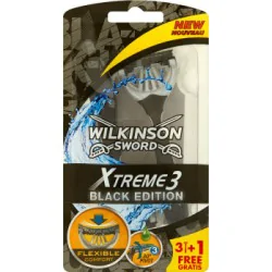 Wilkinson Sword Xtreme 3 Black Edition Jednoczęściowe maszynki do golenia 4 sztuki