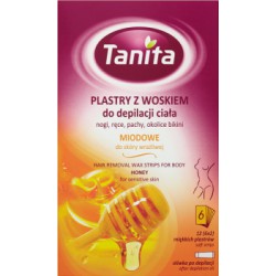 Tanita Plastry z woskiem do depilacji ciała miodowe do skóry wrażliwej