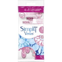 Gillette Simply Venus 3 Maszynki jednorazowe dla kobiet, 4 + 1 szt