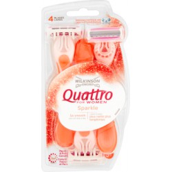 Wilkinson Sword Quattro For Women Sparkle Jednorazowe maszynki 3 sztuki