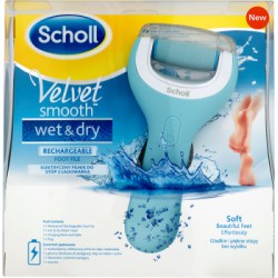 Scholl Velvet Smooth wet & dry Elektryczny pilnik do stóp z ładowarką