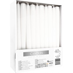 Bispol świece stołowe cateringowe 40szt białe