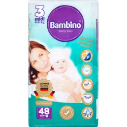 Bambino Pieluchy jednorazowe dla dzieci 3 Midi 4-9 kg 48 sztuk