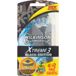 Wilkinson Sword Xtreme3 Black Edition Jednorazowe maszynki do golenia 6 sztuk