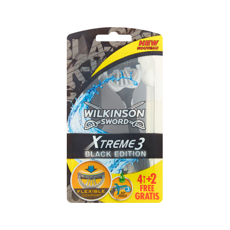 Wilkinson Sword Xtreme3 Black Edition Jednorazowe maszynki do golenia 6 sztuk