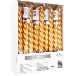 Bispol świeca stołowa kręcona złota 1szt.