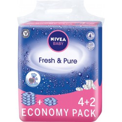 NIVEA Baby Fresh & Pure Chusteczki 378 sztuk (6 x 63 sztuki)