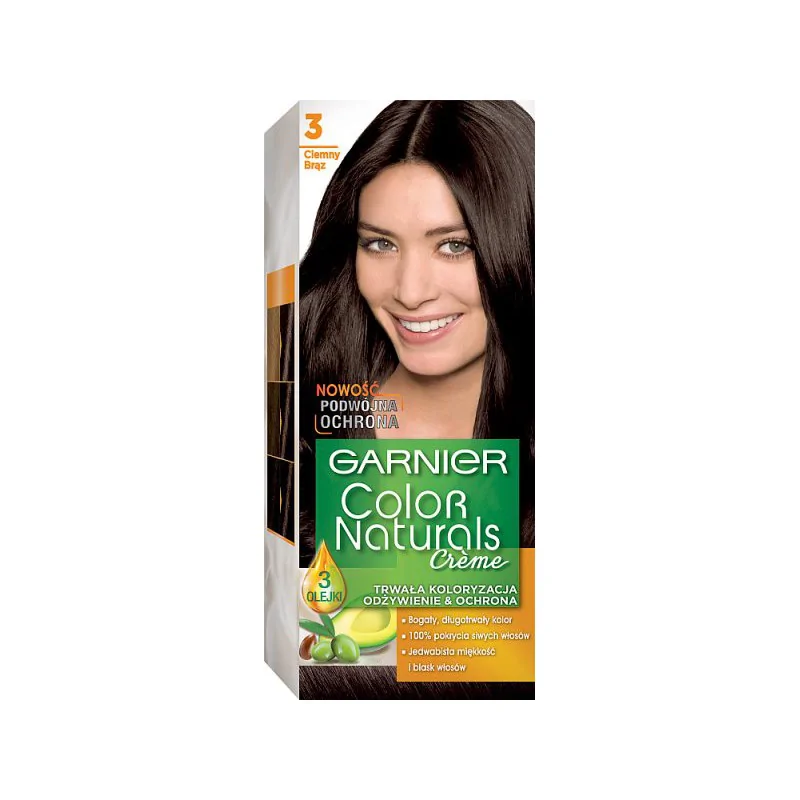 Garnier Color Naturals Creme Farba do włosów 3 Ciemny Brąz