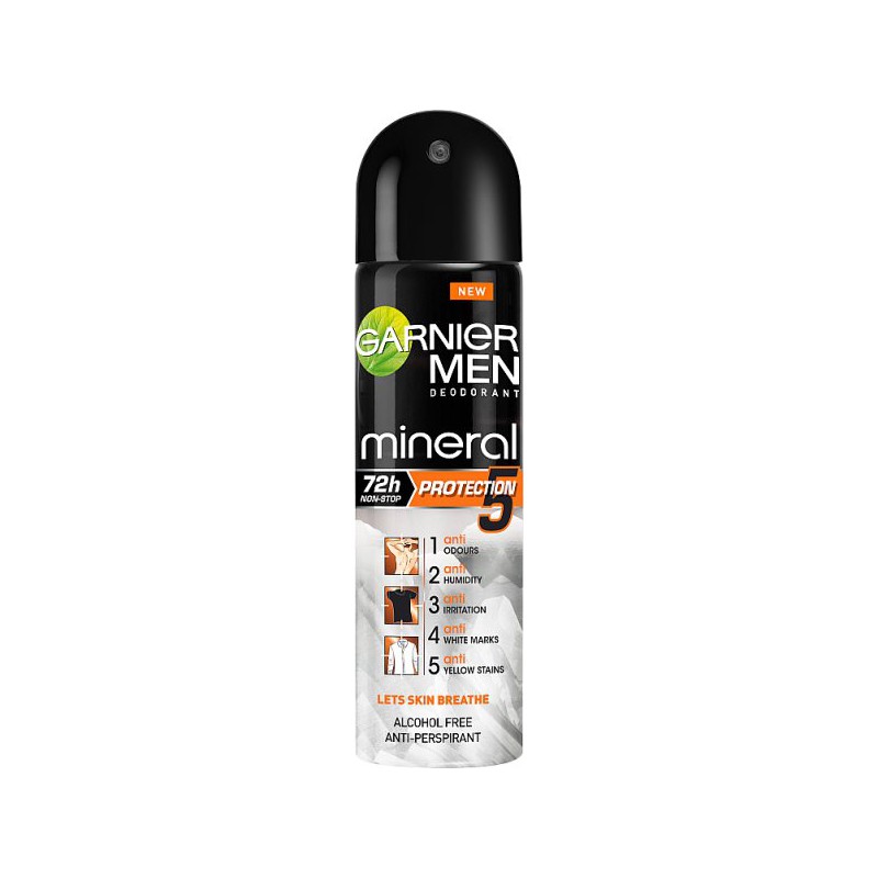 Garnier Men Mineral Protection 5 Antyperspirant w sprayu bez alkoholu 150 ml