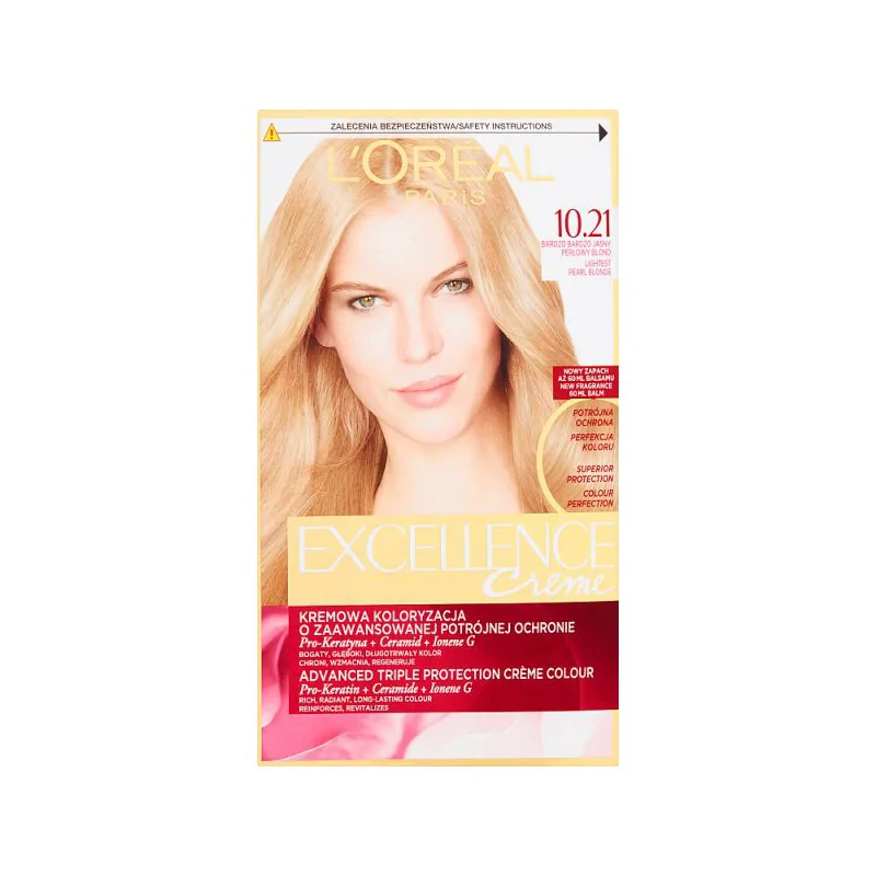 Loreal Excellence Creme Farba do włosów 10.21 Bardzo Jasny Perłowy Blond