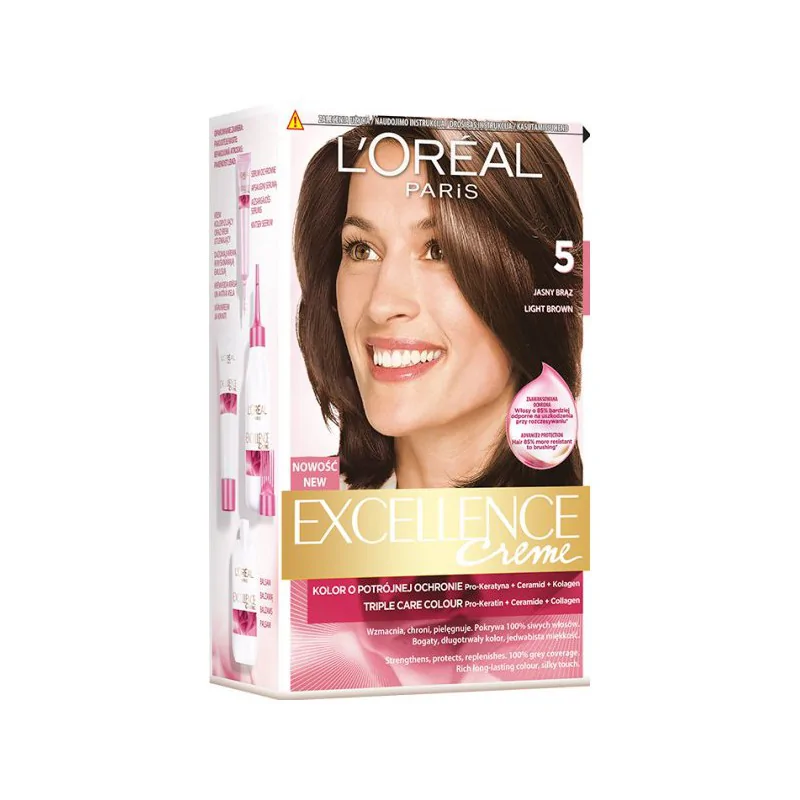 Loreal Excellence Creme Farba do włosów 5 Jasny Brąz