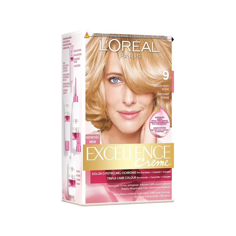 Loreal Excellence Creme Farba do włosów 9 Bardzo Jasny Blond