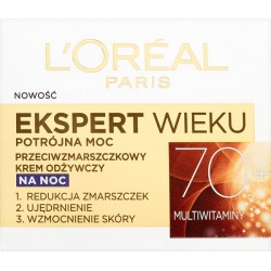 Loreal Paris Ekspert Wieku 70+ Przeciwzmarszczkowy krem odżywczy na noc 50 ml