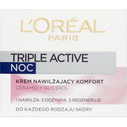 Loreal Paris Triple Active Krem nawilżający komfort na noc 50 ml
