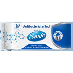 Chusteczki o działaniu antybakteryjnym Smile Antibacterial 60 sztuk width=