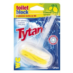 Dwufazowa kostka do wc Tytan cytrynowy koszyczek 40g + zapas