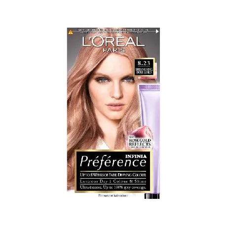 Loreal Preference Farba do włosów Shimmering Rose 8.23 Jasny Blond Różano Złote Refleksy
