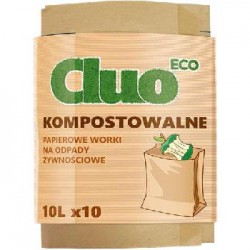 Cluo Eco papierowe worki na odpady żywnościowe 10l 10szt width=