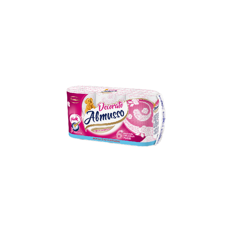 Almusso papier toaletowy Decorato różowy 6 rolek