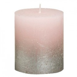 Bolsius świeca rustykalna Metal Fading 80/68 pastelowy różowy