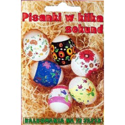 Koszulki termokurczline na jajka wielkanocne kalkomania na pisanki 6szt 