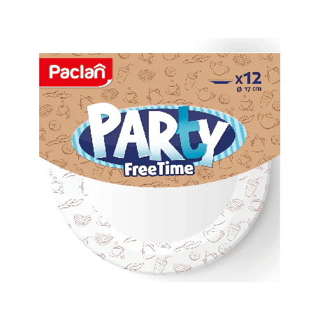 Paclan Party Free Time talerze papierowe 17mm 12szt